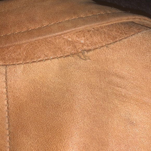 Caramel Leather Blazer Jacket - Picture 7 of 7